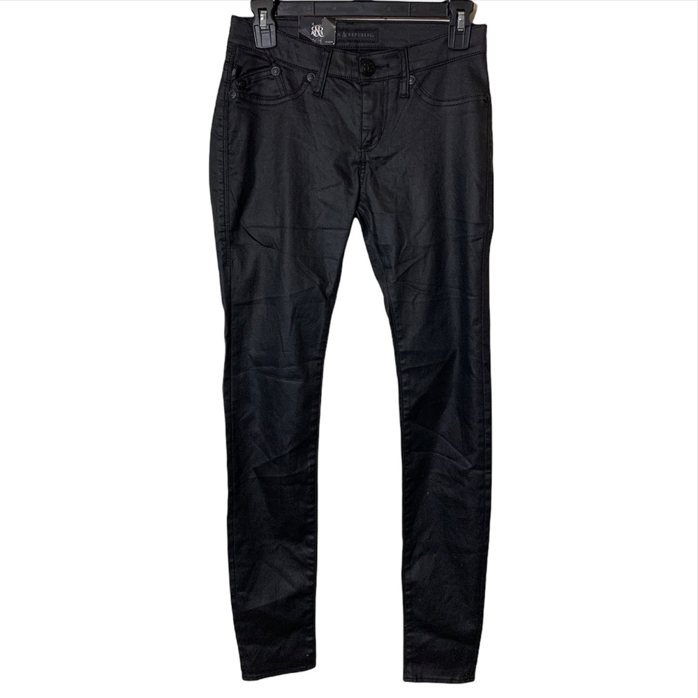 Rock & Republic Women's Kashmiere Low Rise Legging Shark Skin Black NWT Size 2